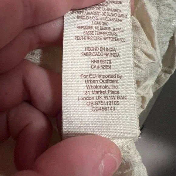 Free People Tan & Cream Almond Combo Jasmine Embroidered Boho Mini Dress 8 - Picture 10 of 11